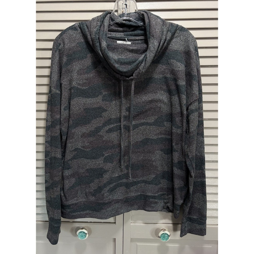 Maurices Green/Gray Camo Soft Knit Long Sleeve‎ Top Size 0X Cowl Neck